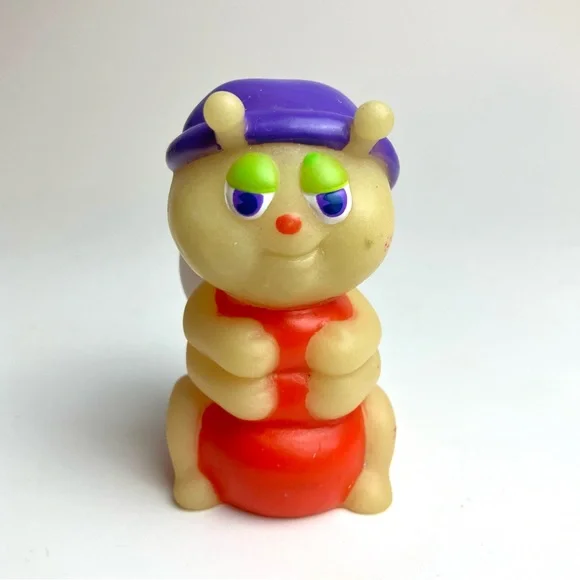 Vintage 80s Playskool Glo Friends Glow in the Dark Finger Puppet Purple Hat - Picture 1 of 12